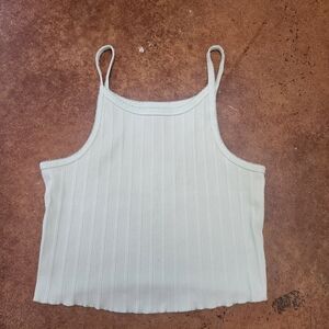 Women's Aeropostale Light Green Ribbed Camisole Cropped Size Large Like New!